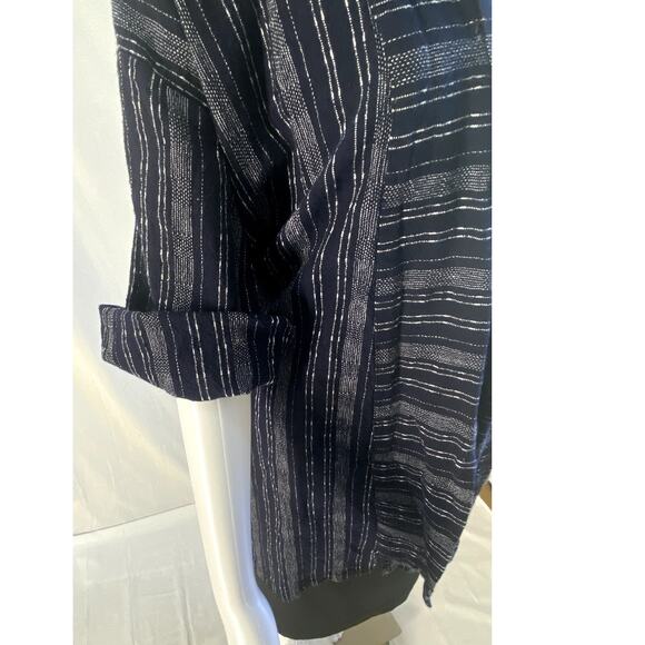 BCBG Max Azaria Navy Cream Kimono Style Jacket Size XS/Small - Picture 4 of 14